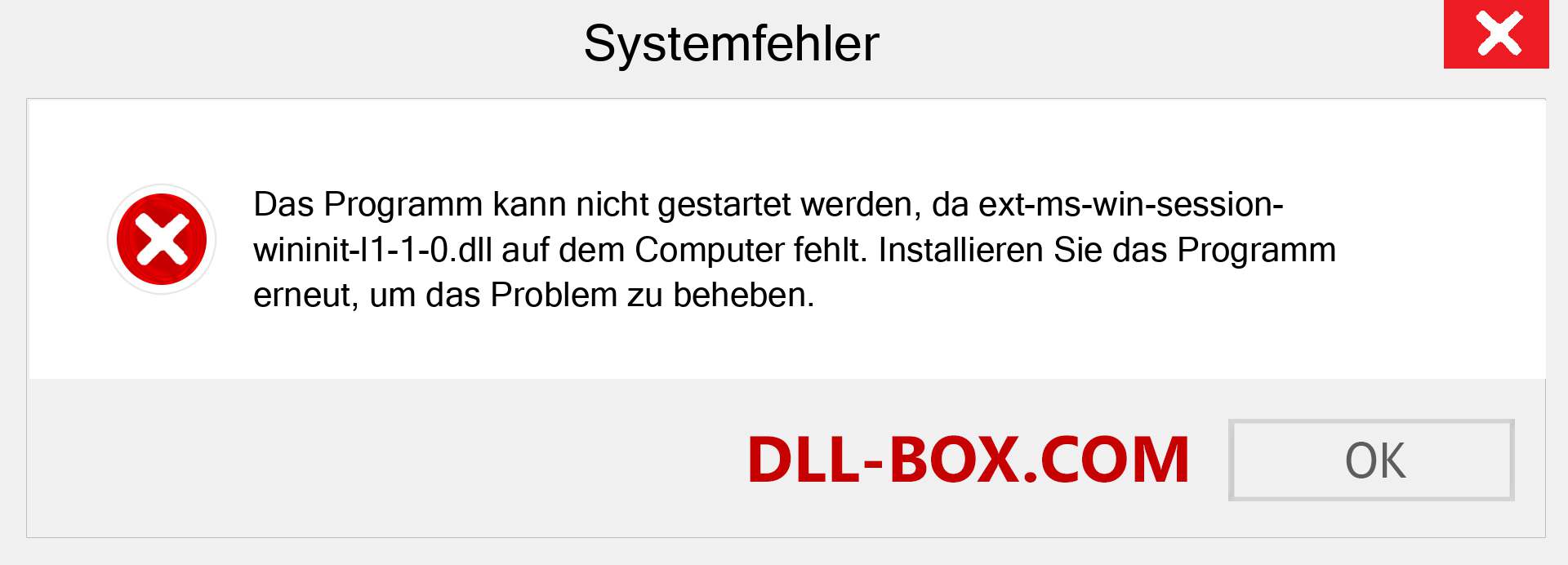 ext-ms-win-session-wininit-l1-1-0.dll-Datei fehlt?. Download für Windows 7, 8, 10 - Fix ext-ms-win-session-wininit-l1-1-0 dll Missing Error unter Windows, Fotos, Bildern