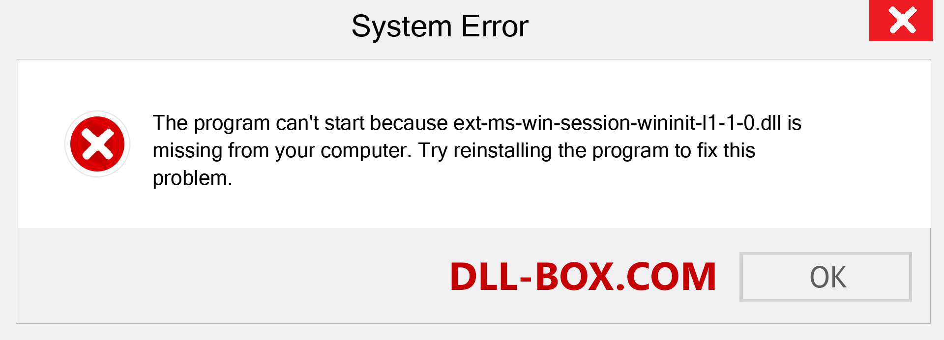  ext-ms-win-session-wininit-l1-1-0.dll file is missing?. Download for Windows 7, 8, 10 - Fix  ext-ms-win-session-wininit-l1-1-0 dll Missing Error on Windows, photos, images