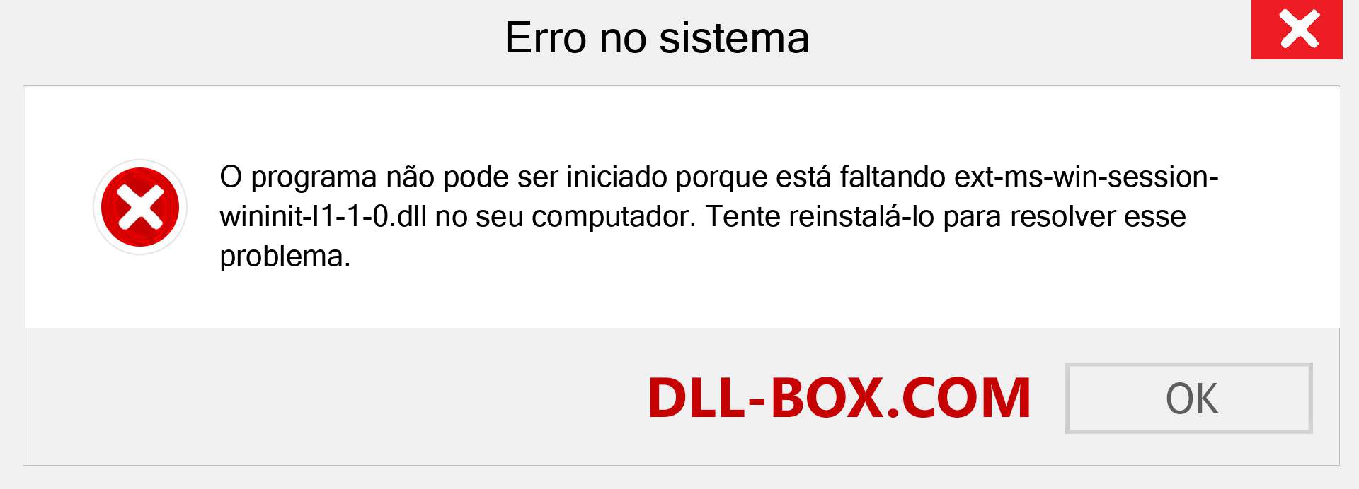 Arquivo ext-ms-win-session-wininit-l1-1-0.dll ausente ?. Download para Windows 7, 8, 10 - Correção de erro ausente ext-ms-win-session-wininit-l1-1-0 dll no Windows, fotos, imagens